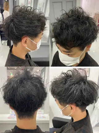 ショート カラー パーマ ヘアアレンジ メンズ 🔥メンズパーマ特 化🔥渡辺一翔🔥のヘアスタイル