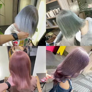 ミディアム 有人/バレイヤージュ /シャドールーツのヘアスタイル