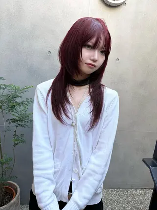 ロング 表参道ハイトーン 韓国ヘア長田雄希のヘアスタイル