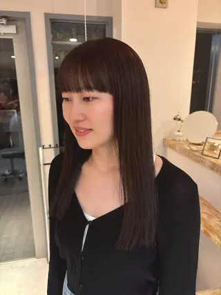カラー 🎀調布仙川透明感オ リーブカラー干莉🎀のヘアスタイル