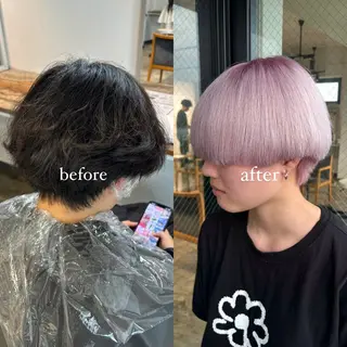 ミディアム カラー 💫miyu💫デザ インカラー/アレンジのヘアスタイル