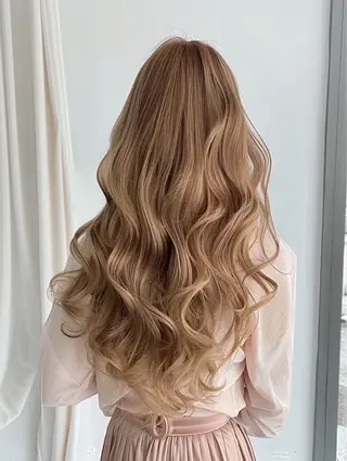 ロング カラー ブリーチ×エクステ 超特化美容師のヘアスタイル