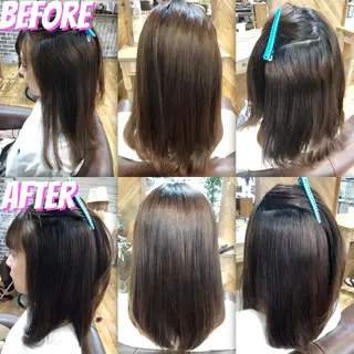 セミロング パーマ ブリーチ縮毛矯正/ デサキ ショウヘイのヘアスタイル