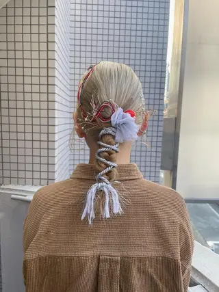 ミディアム カラー ヘアアレンジ Of　HAIR所属・外山 なつ美のヘアスタイル