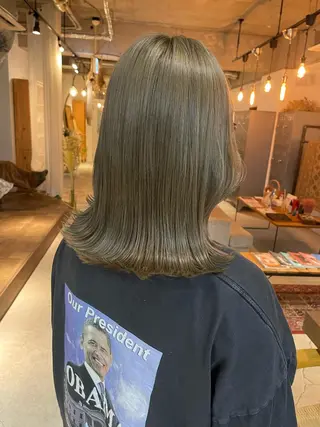 ミディアム カラー unico.所属・韓国ヘア/暖色カラー 新美多英のヘアスタイル