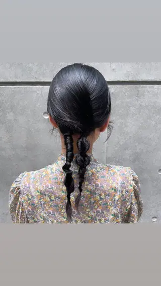 セミロング ボブパーマ ♡ヨシカワハナコのヘアスタイル