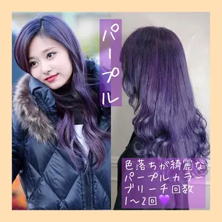 ロング カラー ヘアアレンジ 韓国レイヤーカット/ 儚げカラーチナツのヘアスタイル