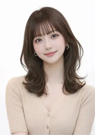 セミロング カラー ブリーチ無しWカラー 🫧CLUTCH砂川のヘアスタイル