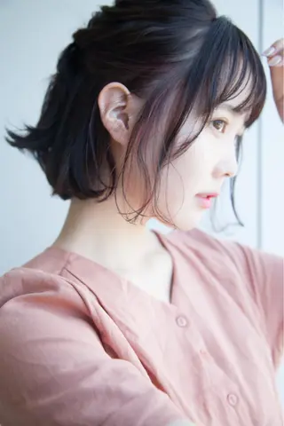 ミディアム ヘアアレンジ 店長/mao/ 前髪/顔周りカットのヘアスタイル