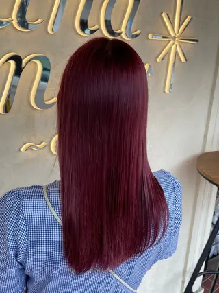 ロング カラー 濱田輝レイヤー 韓国風 ハイトーンのヘアスタイル