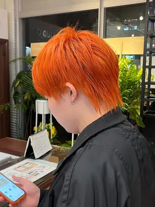 ショート カラー メンズ Agu hair mieux宮崎大塚店所属・デザインカラー✨ 日高桃佳のヘアスタイル