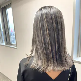 ミディアム カラー ヘアアレンジ 松井那津子 /ハイライトブリーチのヘアスタイル