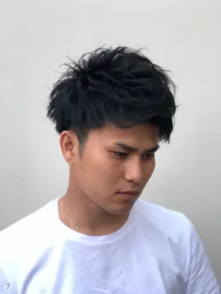 ショート パーマ ヘアアレンジ メンズ キッズ ネイル マツエク・マツパ 髪質改善🇰🇷 レイヤーカット/梅田のヘアスタイル