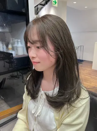 セミロング カラー 武井　弘希 ブリーチなしカラー✨のヘアスタイル