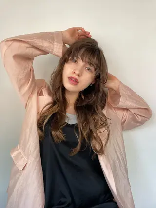 ロング カラー レイヤー×初 パーマ|hinakoのヘアスタイル