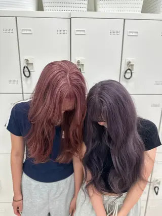 ロング カラー パーマ ヘアアレンジ メンズ キッズ ♥️韓国ヘア レイヤー♥️ゆりのヘアスタイル