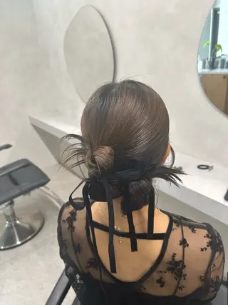 セミロング ヘアアレンジ 🌷HARU 暖色/ヘアセット🫧のヘアスタイル