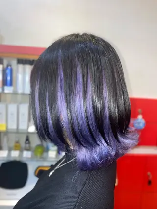 ミディアム ゆぴ☾‪/推しカラー /ハイトーンのヘアスタイル
