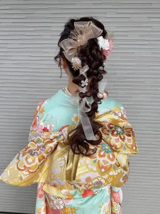 ロング ヘアアレンジ はるか/ヘアアレンジ ブリーチなしカラー♡のヘアスタイル