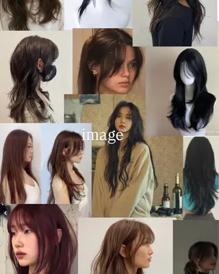 ロング カラー レイヤーカット ボブパーマNo.1のヘアスタイル