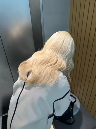 ロング カラー ヘアアレンジ ARIA💎縮毛矯正 ブリーチ💎複雑履歴のヘアスタイル