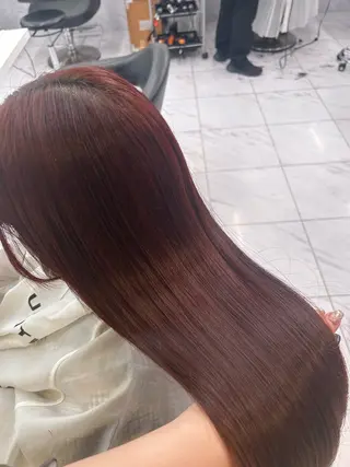 ロング カラー パーマ ヘアアレンジ メンズ キッズ ブリーチなしカラー/ ブラウン/レイヤーのヘアスタイル