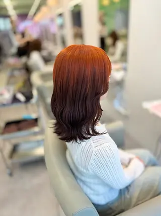 カラー KUREA /縮毛矯正 ブリーチのヘアスタイル