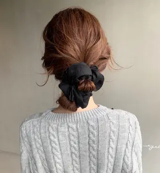 セミロング ヘアアレンジ ブリーチ/アレンジ 天満/chihiroのヘアスタイル