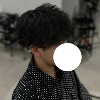 ミディアム パーマ メンズ 無料カットモデル ユナのヘアスタイル