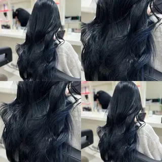 ロング 透明感× ブルーブラック/池袋のヘアスタイル