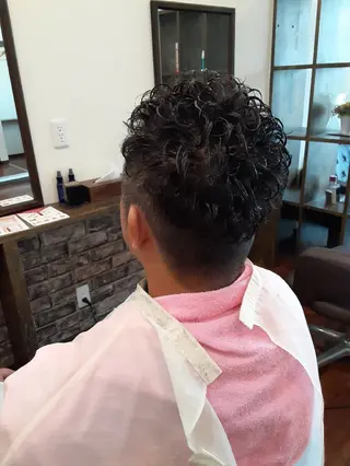 ショート メンズ パーマ ルシア美容室|岸和田 《メンズ歓迎!》山﨑のヘアスタイル