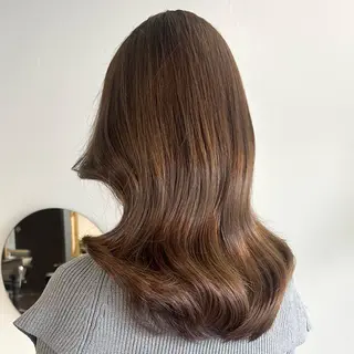 セミロング カラー ヘアアレンジ 韓国ヘア×髪質 改善🇰🇷シオリのヘアスタイル