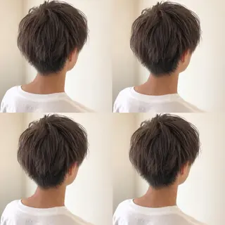 ショート カラー メンズ 🤎ベージュカラー 🐶メンズパーマのヘアスタイル