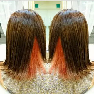 ミディアム カラー ヘアアレンジ グラデ❣️インナー 派手髪Fumiyoのヘアスタイル