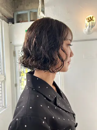 ミディアム カラー パーマ maho/ブリーチ なし垢抜けカラー♡のヘアスタイル