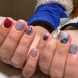 ネイル amuse 手書きニュアンスのネイルデザイン