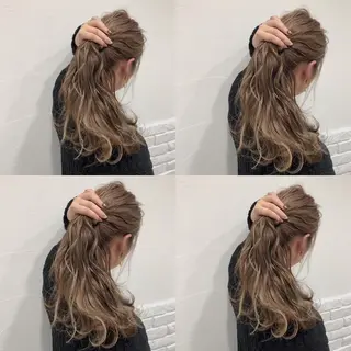 セミロング カラー 韓国レイヤーカット/ 儚げカラーチナツのヘアスタイル