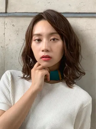 ミディアム パーマ 銀座No.1髪質改善 縮毛矯正/本木のヘアスタイル