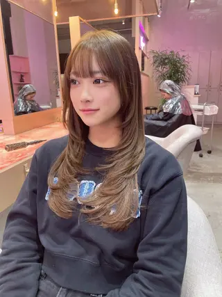 ロング カラー wixy    mimi所属・透明感カラーの人 ベージュの王様のヘアスタイル