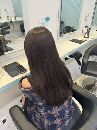 セミロング 🩷モテ髪＆透明感 🩷ミルクティー🩷のヘアスタイル