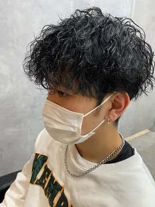 ショート カラー パーマ メンズ ツイストスパイラル/ メンズ特化/中川誠也のヘアスタイル