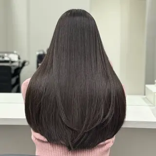 ロング パーマ ブリーチなしカラー I 髪質改善Ⅰたつやのヘアスタイル