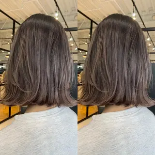 セミロング カラー salowin梅田茶屋町suite所属・ハイトーンヘア/ 島崎　タクミのヘアスタイル