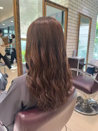 セミロング コテ巻き風/ボブ パーマ🌼杉田 萌恵のヘアスタイル