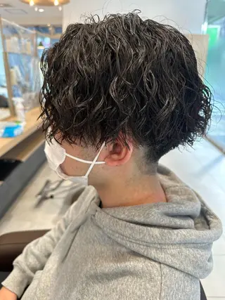ミディアム パーマ メンズ 💈メンズ特化 美容師サキ💈のヘアスタイル
