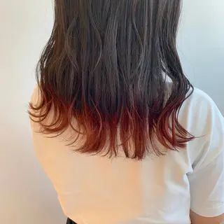 ミディアム カラー ヘアアレンジ ayumi🌈 インナーカラー🌈のヘアスタイル