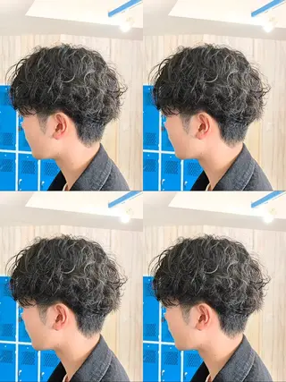 メンズ パーマ メンズパーマ/顔周り レイヤー店長えのもとのヘアスタイル