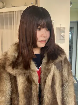 セミロング カラー haco＋所属・圧倒的デザイン力 店長🎨RENAのヘアスタイル