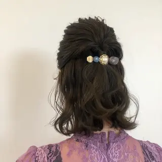 ミディアム ヘアアレンジ 森本　舞✴︎ 似合わせパーマのヘアスタイル