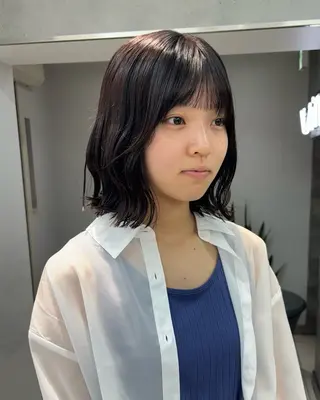 ショート カラー ヘアアレンジ ボブ/透明感ベージュ 🫧クルミ🌟のヘアスタイル